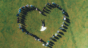 Foto srdce z dronu